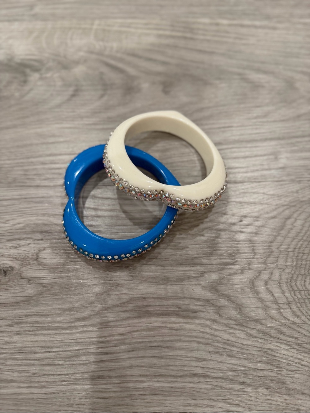 Blue and Cream Sparkle Bangle Set - Girls Accessories